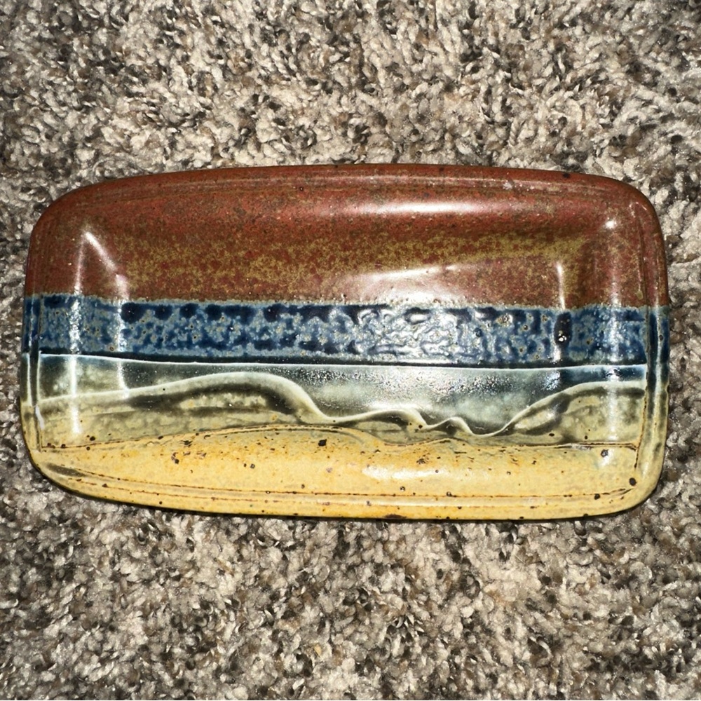 Allen Monsarrat Vintage Hand Thrown Studio Art Pottery Dish Plate Signed